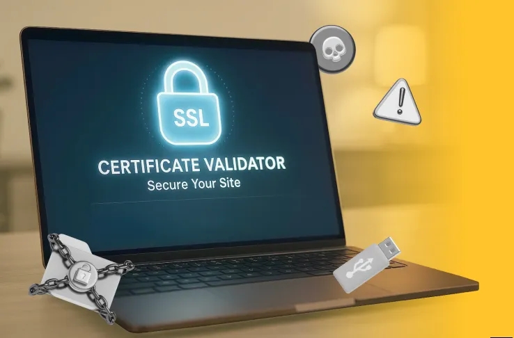 Ноутбук с надписью SSL Certificate Validator
